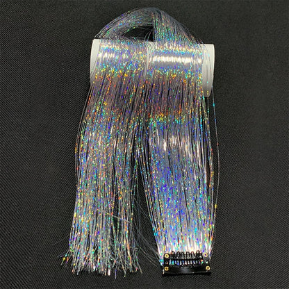 Sparkling Fairy Hair Tinsel Extensions 🌈 Heat-Resistant Glitter Strands for Women ✨