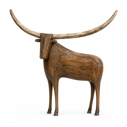 Vintage Longhorn Bull Sculpture