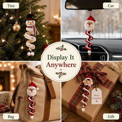 🔥 LAST DAY 49% OFF – ☃️ Crochet Snowman Spiral Ornament DIY Kit | Complete Beginner-Friendly Set with Soft Yarn, Crochet Hook, Festive Beads, Snowflakes & Step-by-Step Guide 🧶🎄✨