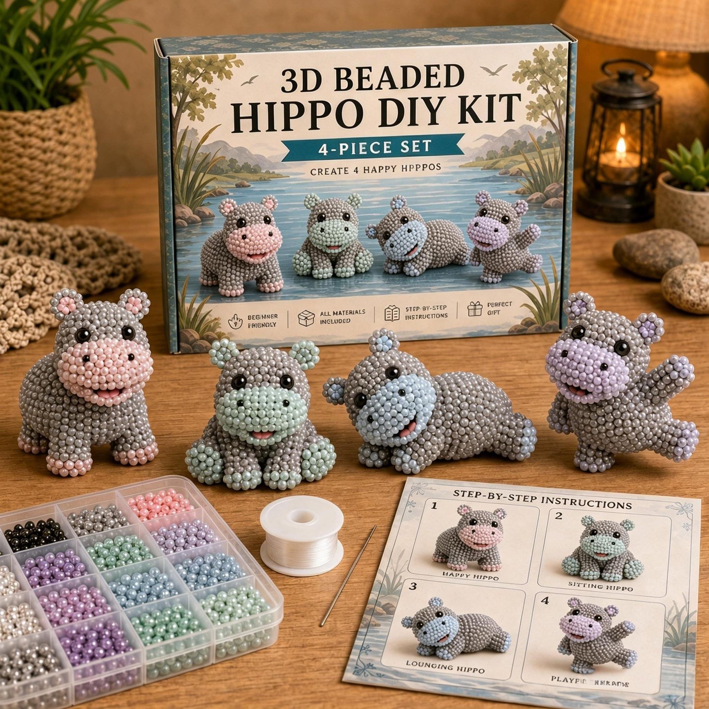 🔥🧵✨ Tiny 3D Beaded Animal DIY Kit(Unfinished Product)