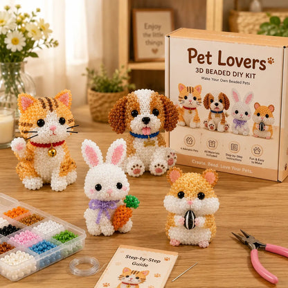 🔥🧵✨ Tiny 3D Beaded Animal DIY Kit(Unfinished Product)