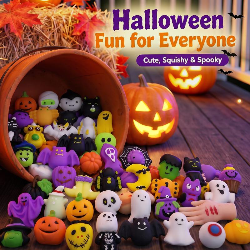 🔥Last Day 50% OFF - 🎃 30PCS Halloween Mini Squishy Toys for Kids（With pumpkin bucket）