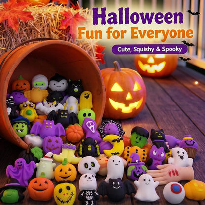 🔥Last Day 50% OFF - 🎃 30PCS Halloween Mini Squishy Toys for Kids（With pumpkin bucket）