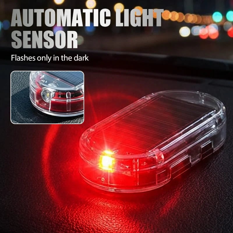 🚗 4-Pack Solar Car Security Warning Light – LED Theft Deterrent