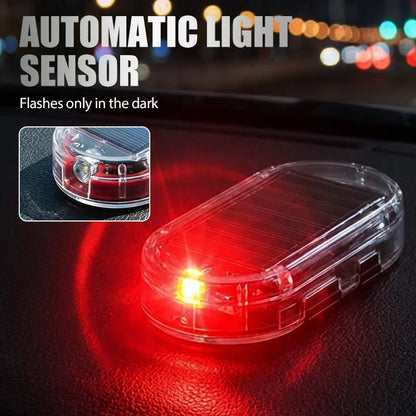 🚗 4-Pack Solar Car Security Warning Light – LED Theft Deterrent