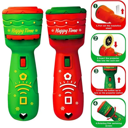 🔥HOT SALE 49% OFF -🎃👻Kids Halloween Christmas Projection Flashlight Toy – Create Magical Bedtime Stories With 24 Festive Light Slides