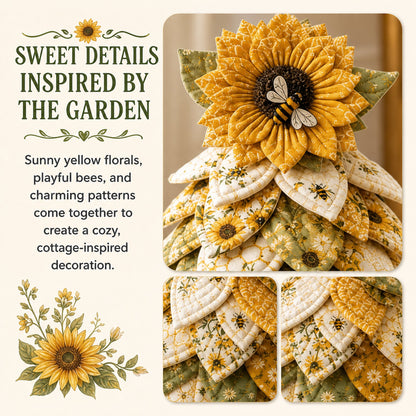 🔥LAST DAY 50% OFF -🌻Sunflower Bee Garden Tree DIY Kit-Handmade Fabric Tabletop Tree Decor