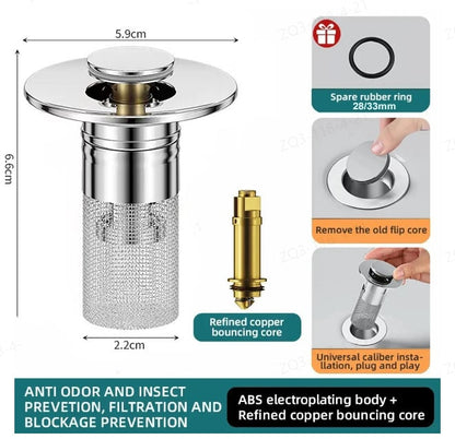🔥Universal 2-in-1 Bathroom/Kitchen Sink Stopper