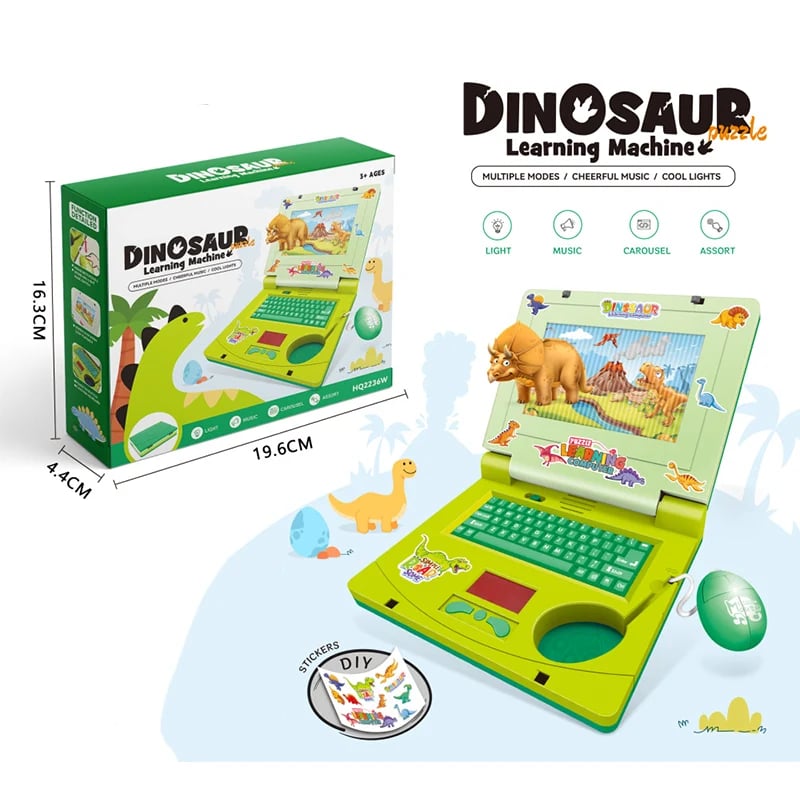 🔥Hot Sale 49% OFF🔥 Interactive Simulation Toy Laptop – Pretend Play Computer with A-Z Keyboard & 1-10 Number Keys, 55+ Songs Lights Sounds, 5 Learning Modes (ABC/Numbers/Music/Games/Messages), Foldable with Handle