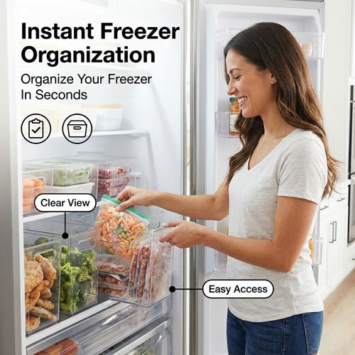 🔥Crystal Clear Freezer Storage Bins🥳Buy 2 Get 1 Free