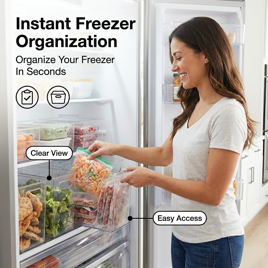 🔥 BIG SALE 🔥 Crystal Clear Freezer Storage Bins | More You Buy, More You Save!