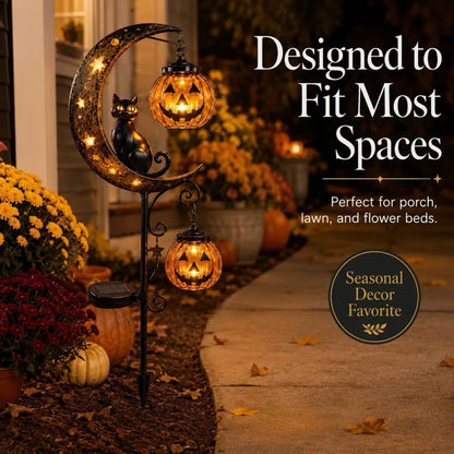🐈‍⬛🌙Halloween Early Bird Special Sale 49% OFF-Pumpkin Moon Garden Stake Light🎃