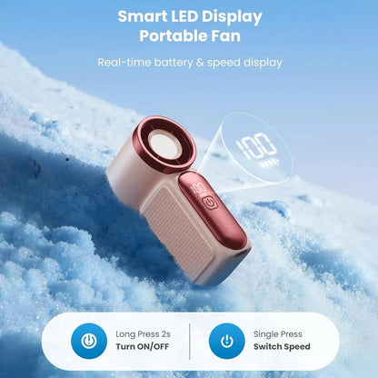 ✨ Mini Pocket Fan with LED Screen – Powerful Portable Cooling