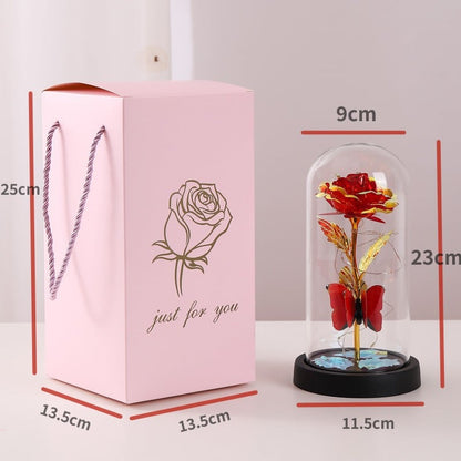 🌹Eternal Butterfly Rose Glass Dome Display with LED Light🥳Buy 2 Get 10% Off