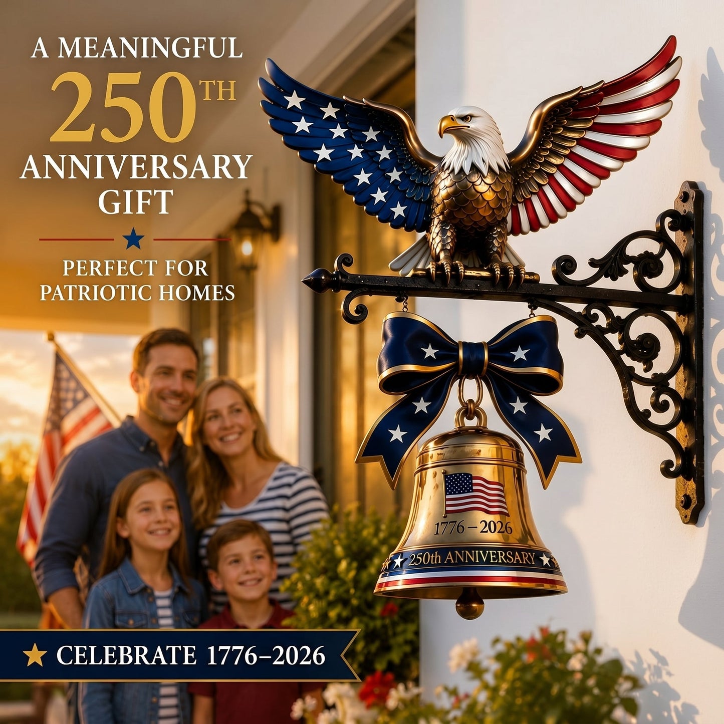 🎊 Ring in the Semiquincentennial: 1776-2026 "Spirit of Liberty" Eagle Bell 🛒 | Buy 2 Get Free Shipping