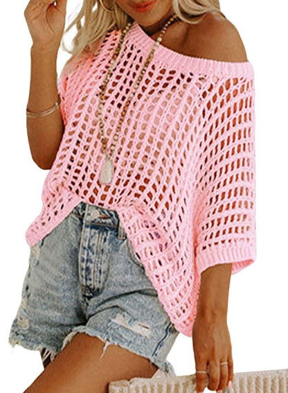 🎁2026 New Hot Sale- Womens Summer Scoop Neck Short Sleeve Sweater