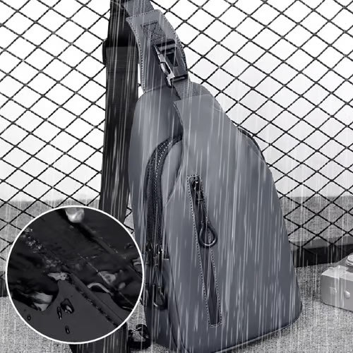 🔥 Hot Sale | Men’s Waterproof Sling Bag with USB Charging Port