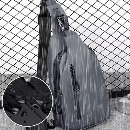 🔥 Hot Sale | Men’s Waterproof Sling Bag with USB Charging Port