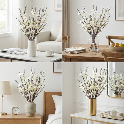 🌸 Artificial Plum Blossom Branches – Realistic Silk Flower Decor