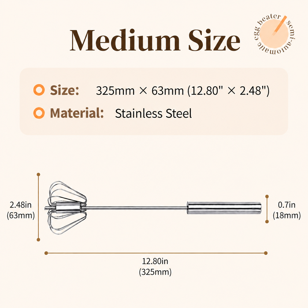 🔥  Stainless Steel Semi-Automatic Whisk