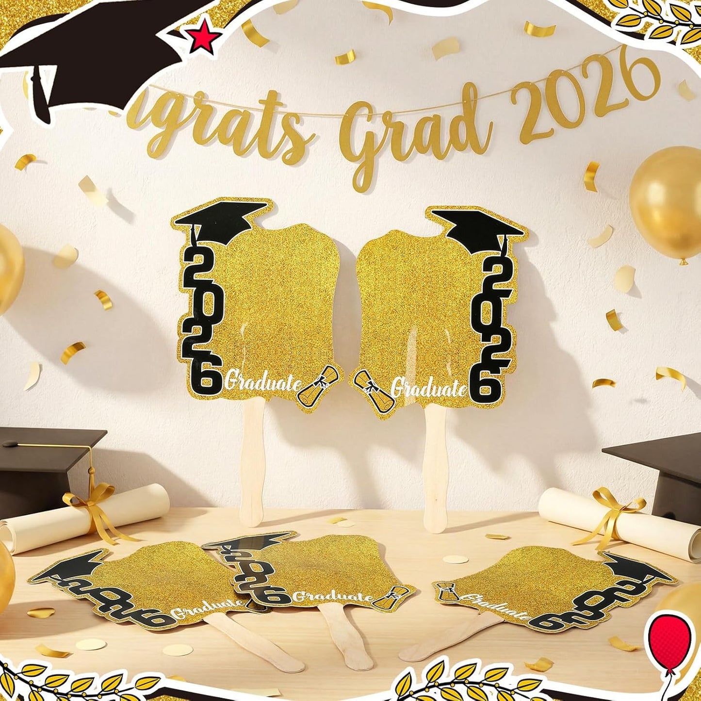 🎁Last Day Promotion 49% OFF🔥 24 Pack Class of 2026 Graduation Fans