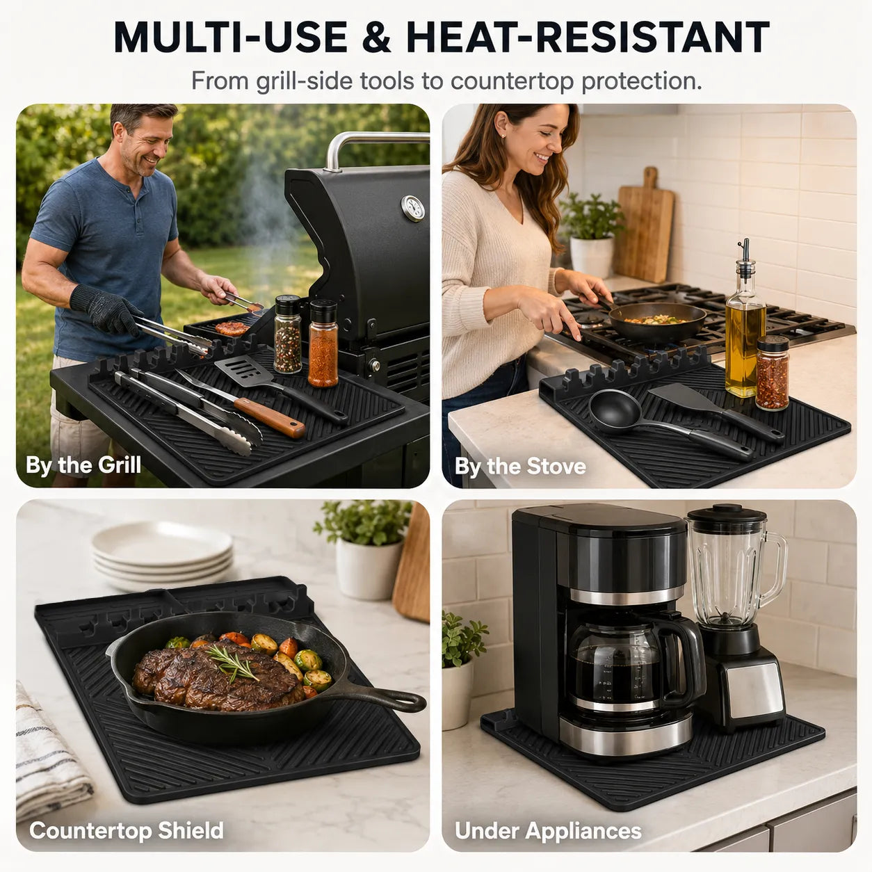 16.5x11" Silicone Mat – Heat Resistant, Dishwasher Safe, Non-Slip for Grill & Counter🔥Buy 2 Get 10% Off