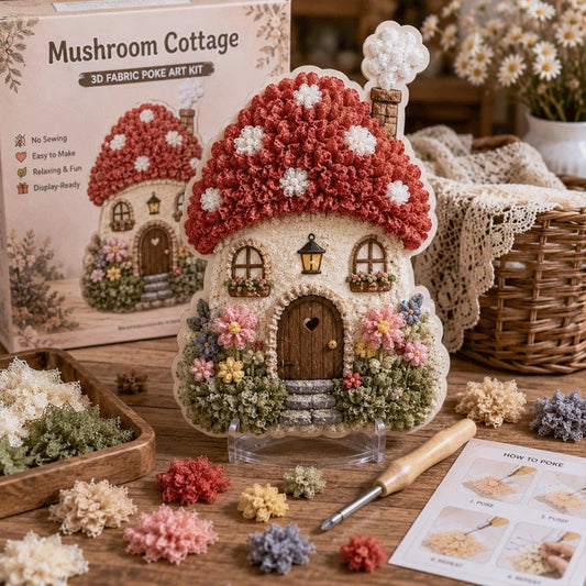 ✨Whimsical Village 3D Fabric Poke Art Kit