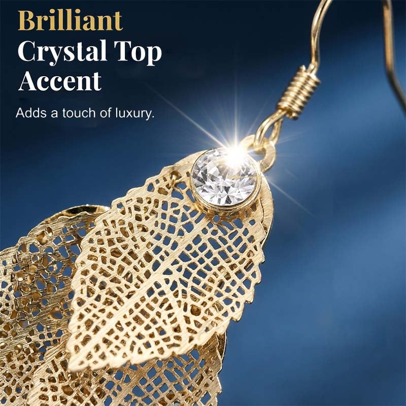 🎁2026 New Arrivals💥Women's Elegant Cascading Hollow Leaf Earrings👂🍃