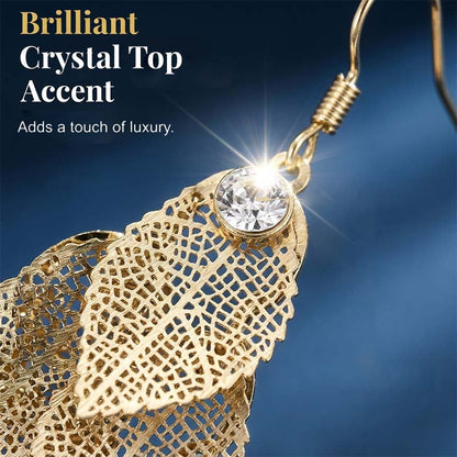 🎁2026 New Arrivals💥Women's Elegant Cascading Hollow Leaf Earrings👂🍃