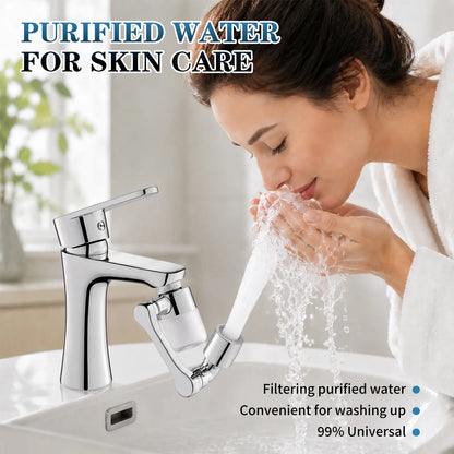 1080° Swivel Faucet Filter Set with 5 Filters, 3 Adapters, 2 Modes Faucet Extender Aerator