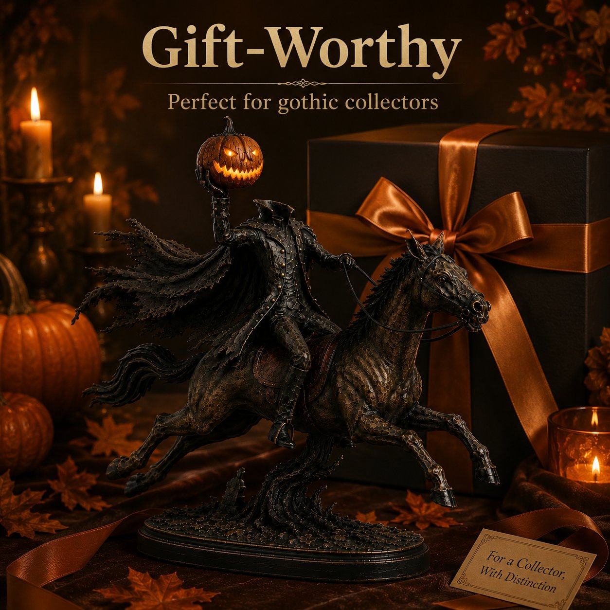 ⏰Limited Stock 50% OFF - 🎃🏇Midnight Chase Headless Horseman Statue✨