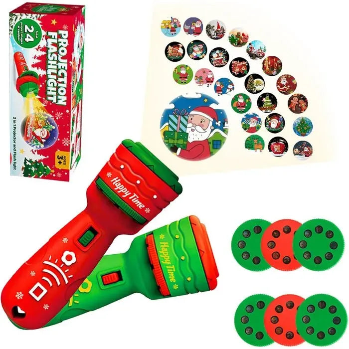 🔥HOT SALE 49% OFF -🎃👻Kids Halloween Christmas Projection Flashlight Toy – Create Magical Bedtime Stories With 24 Festive Light Slides
