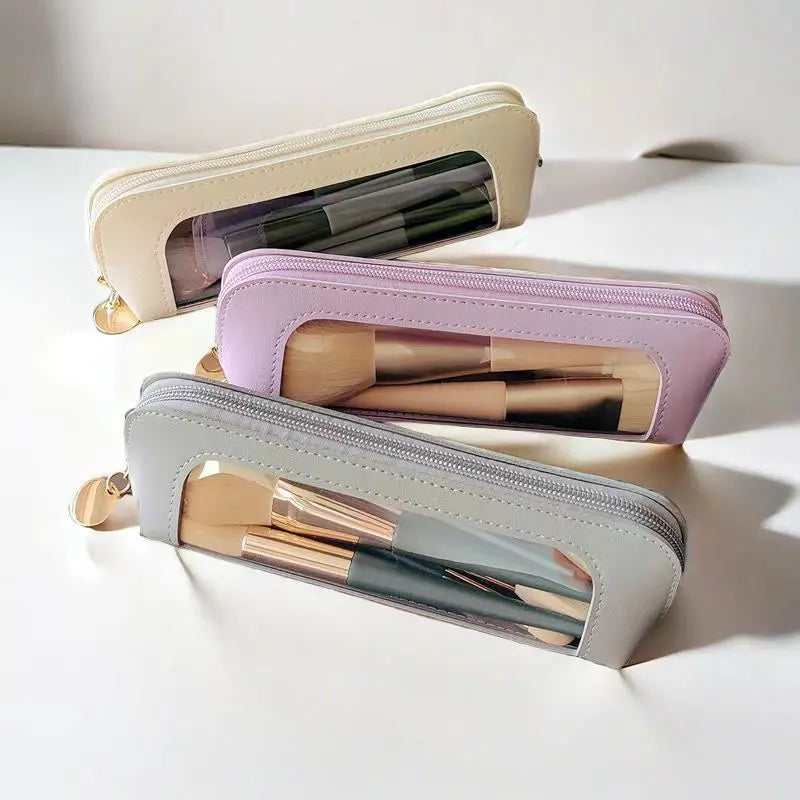 🌸 Multi-Compartment Makeup Brush Organizer Case