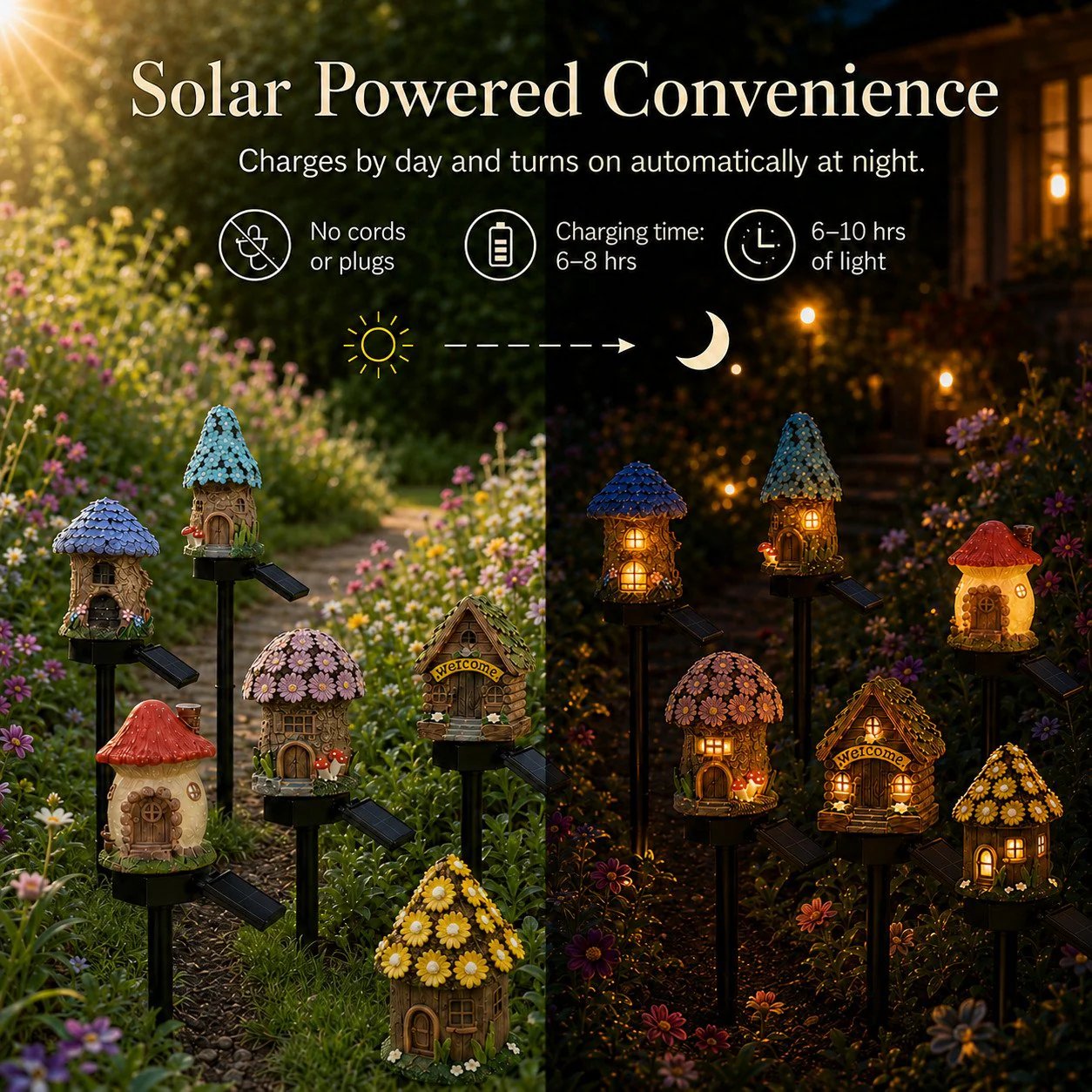 ✨️Solar Fairy-Tale Mushroom Cottage Garden Light