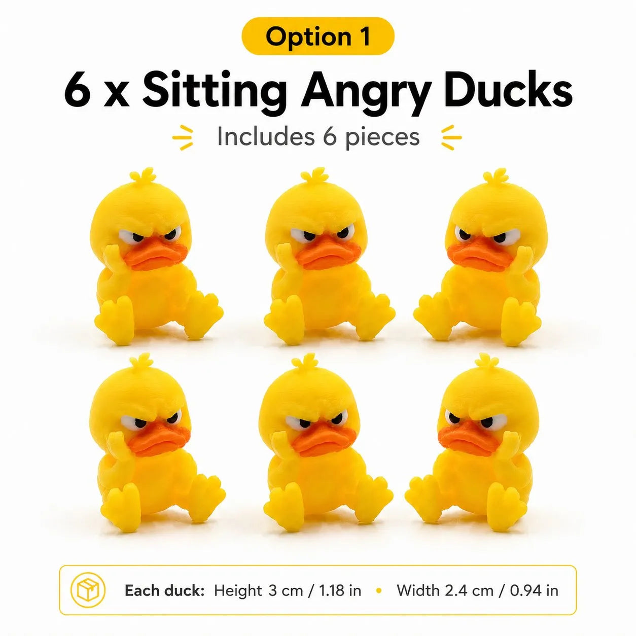 3D Printed Angry Duck Mini Desk Figurine
