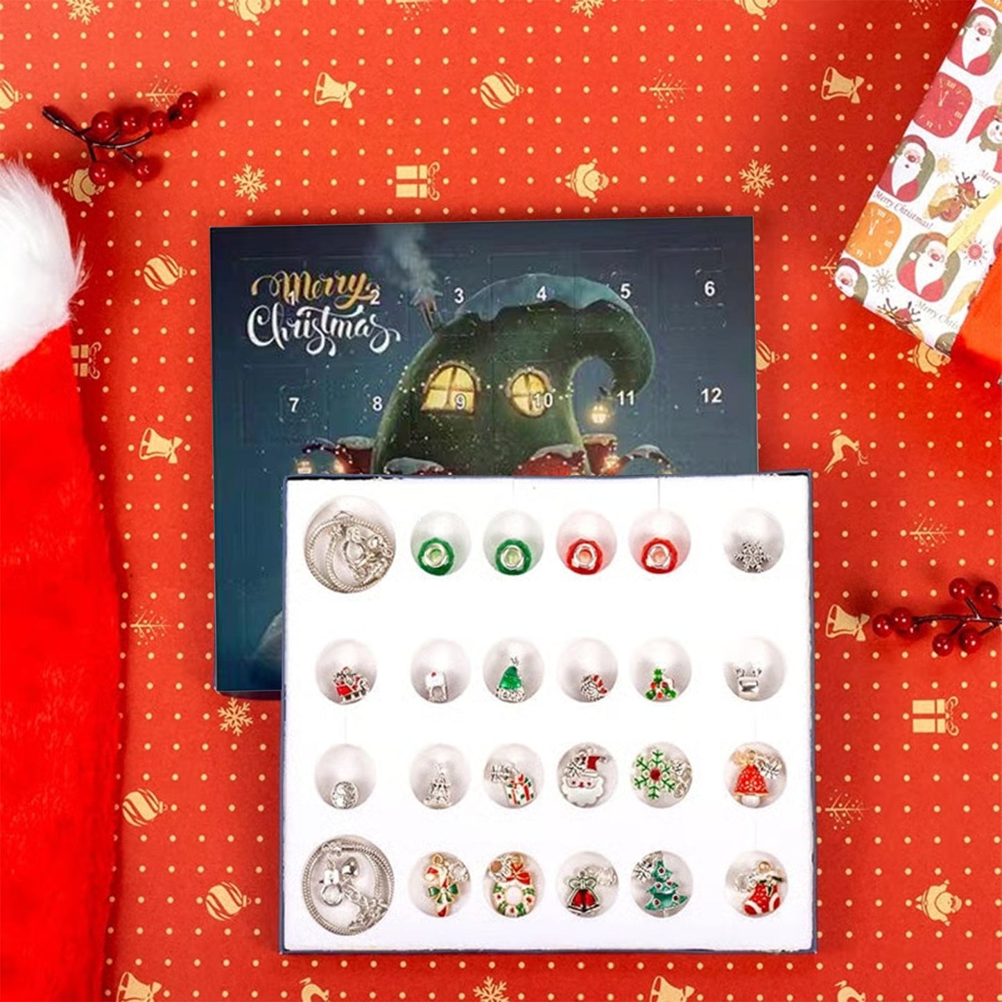 DIY 24 Days Christmas Countdown Calendar Bracelets Set