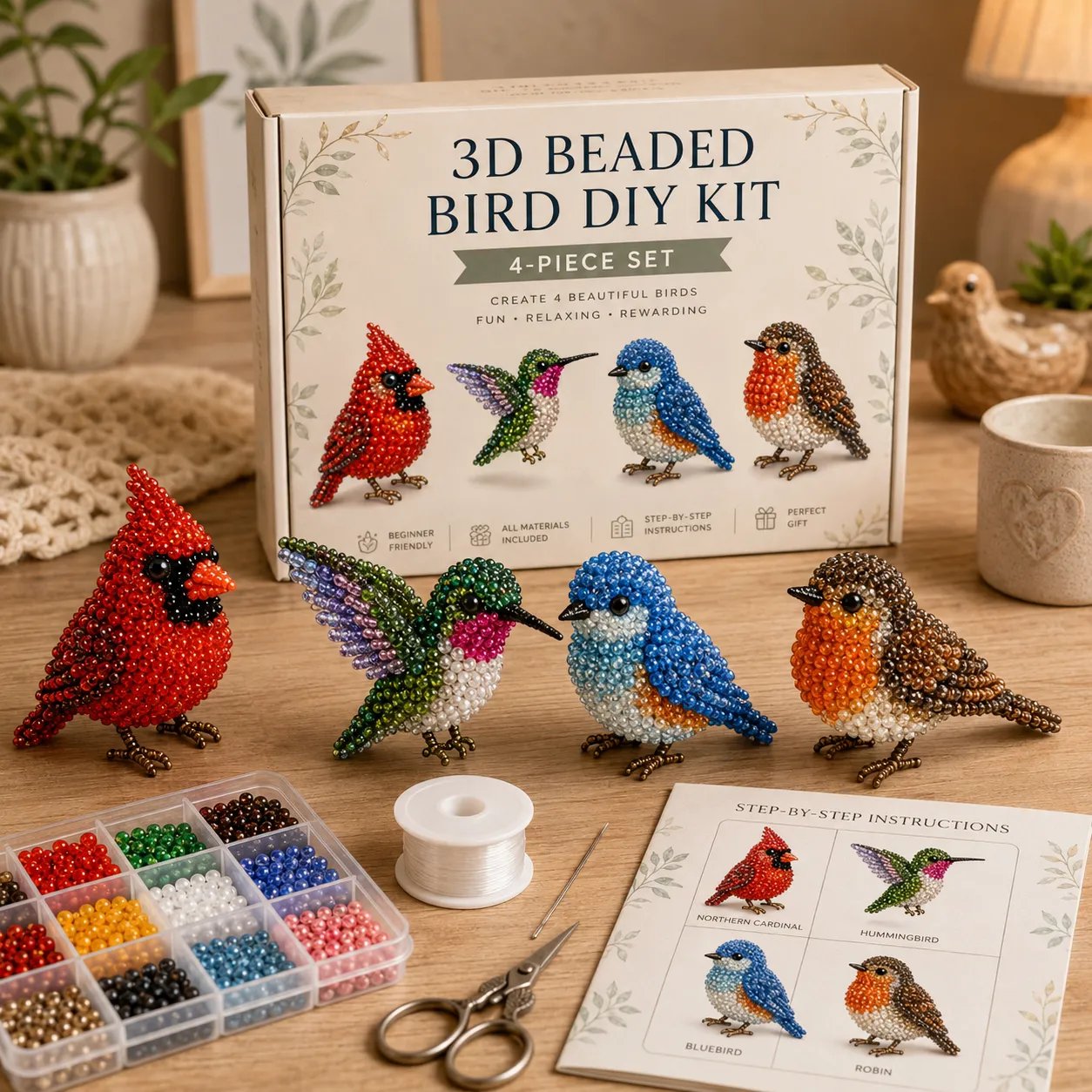 🔥🧵✨ Tiny 3D Beaded Animal DIY Kit(Unfinished Product)
