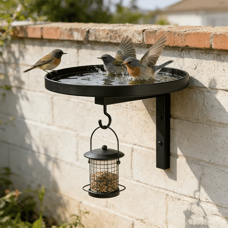 Wall-Mounted Metal Bird Bath – Antique Bronze Finish 🐦🛁🧱🏡