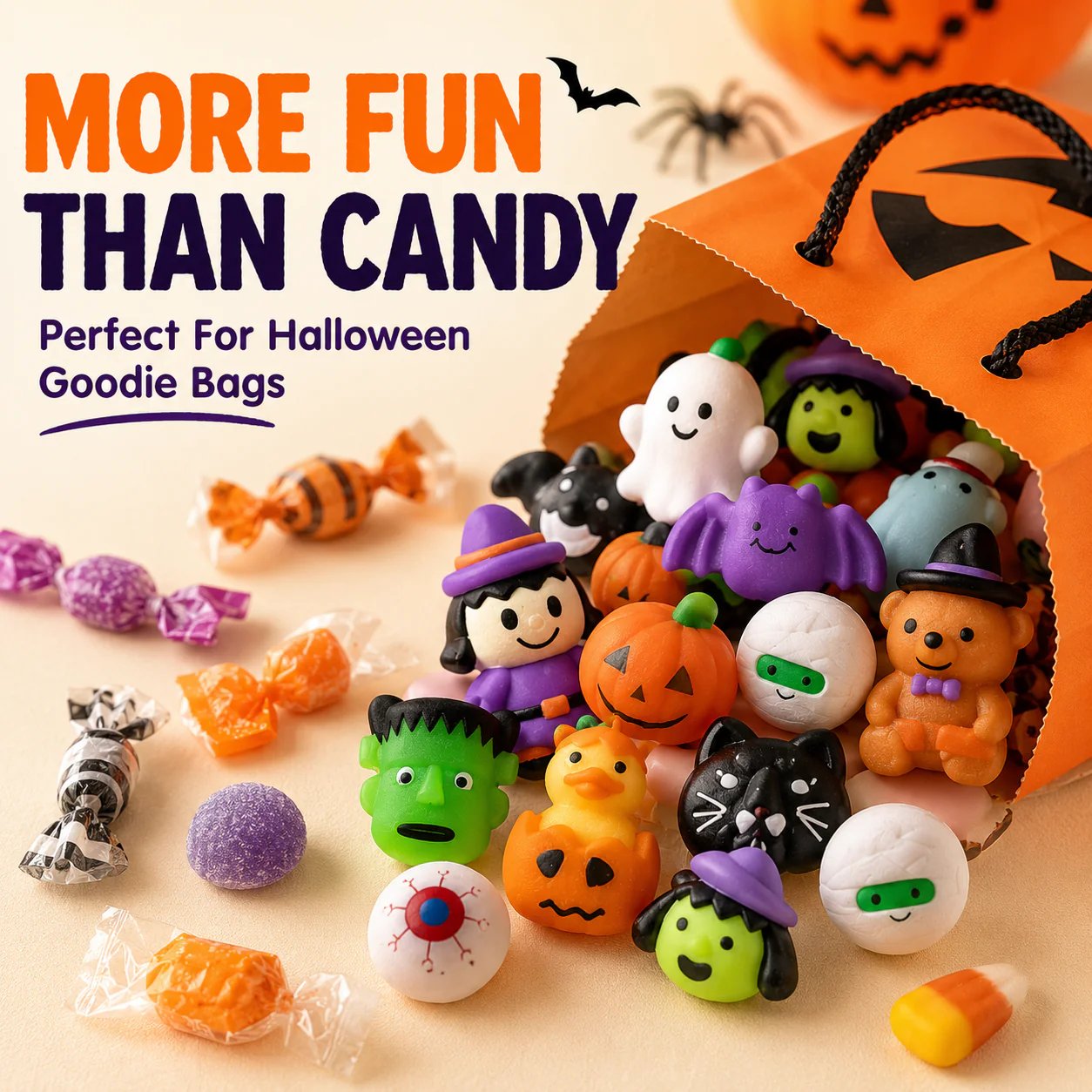 🔥Last Day 50% OFF - 🎃 30PCS Halloween Mini Squishy Toys for Kids（With pumpkin bucket）