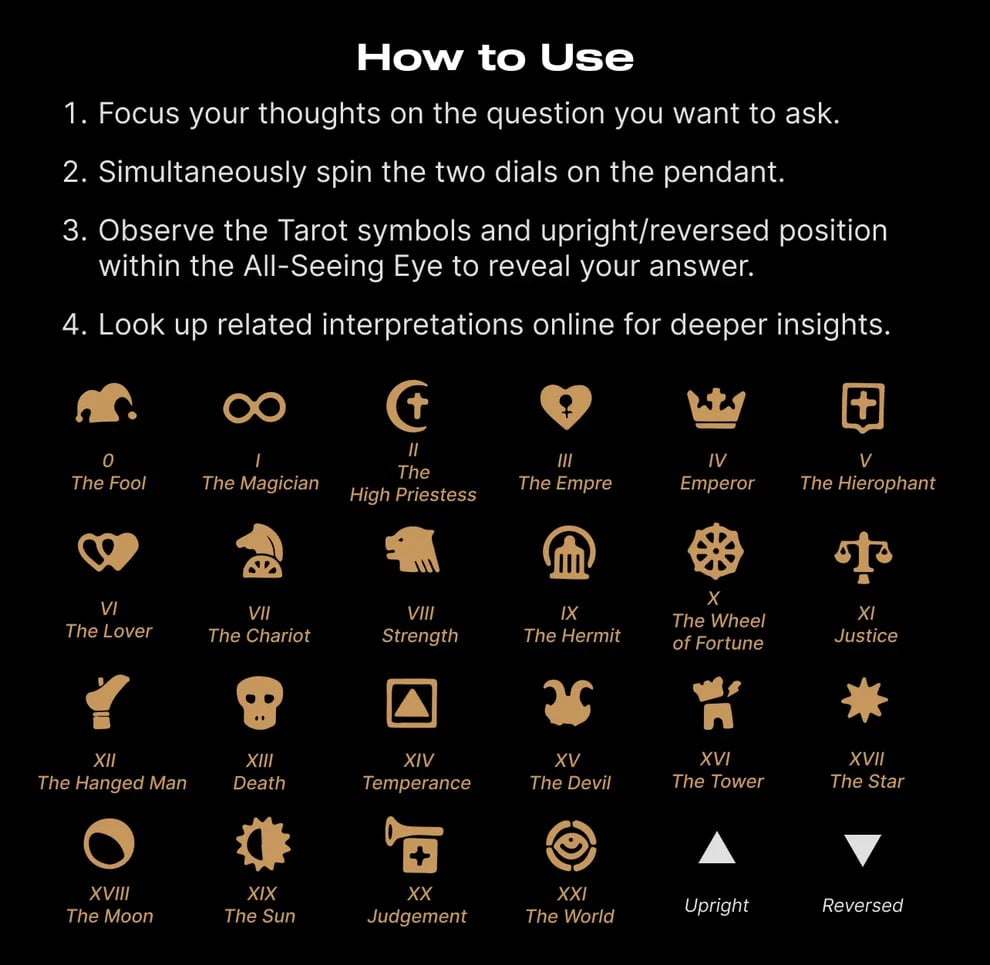 👁️‍🗨️Handmade Tarot Vision Pendant: Connect to Cosmic Wisdom Anytime(Cheat Sheet Included) 🔥🔥 Buy 2 Get 10% Off