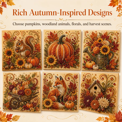 🔥🍂✨Autumn Pearl Painting Kit - Relaxing DIY Craft to Create Sparkling Fall Artwork
