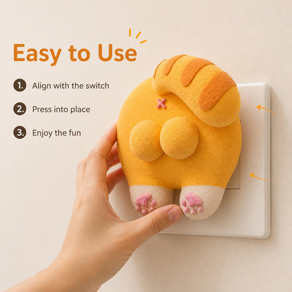 🎉🐱 Funny Cat Butt Light Switch Cover — Press for a Purr-fect Glow! 💡