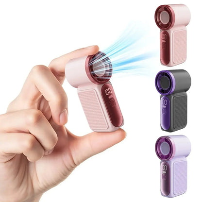 ✨ Mini Pocket Fan with LED Screen – Powerful Portable Cooling