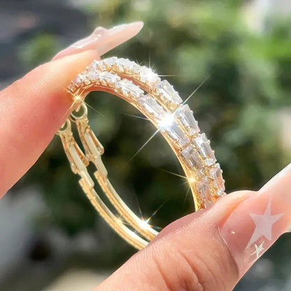 💎 50% OFF NOW! ✨ Women's Sparkling CZ Hoop Earrings – Micro-Paved, Lightweight  Bold Design – Elegant, Versatile & Perfect Gift 💫
