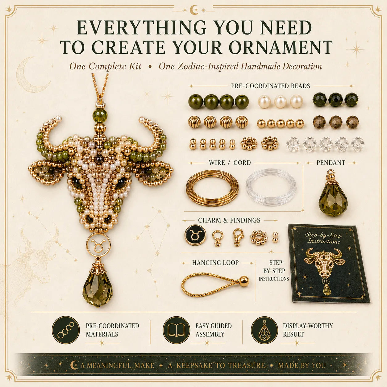 ✨ Zodiac Blessing Beaded Ornament DIY Kit