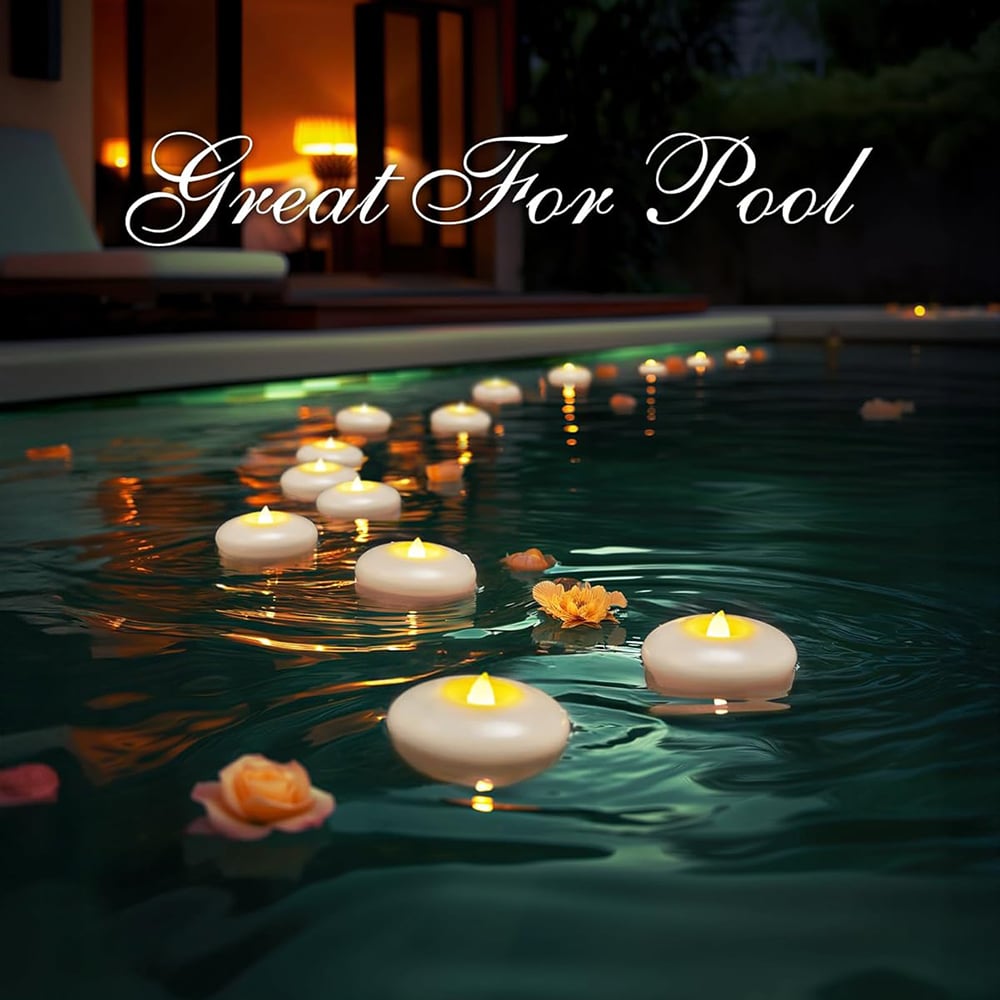 🔥HOT SALE🔥🕯️Water-Activated Flameless Floating LED Candles – Romantic Waterproof Glow for Any Occasion