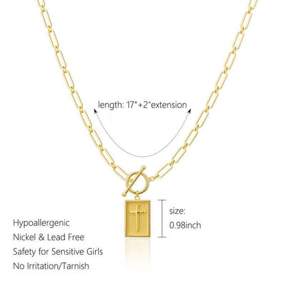 ✝️Today Only 49% Off - Cross Pendant Paperclip Chain Necklace