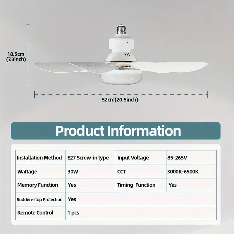 🏆LAST DAY SALE 49% OFF🔥SmartBreez 40W LED Ceiling Fan Light – 20.5” Ultra-Quiet with Remote 🎯 | E27 + FREE B22 Adapter 🔌 | For Bedroom 😴, Kitchen 👩‍🍳 & Garage 🛠️ – UK Ready! 🇬🇧