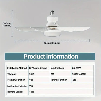 🏆LAST DAY SALE 49% OFF🔥SmartBreez 40W LED Ceiling Fan Light – 20.5” Ultra-Quiet with Remote 🎯 | E27 + FREE B22 Adapter 🔌 | For Bedroom 😴, Kitchen 👩‍🍳 & Garage 🛠️ – UK Ready! 🇬🇧