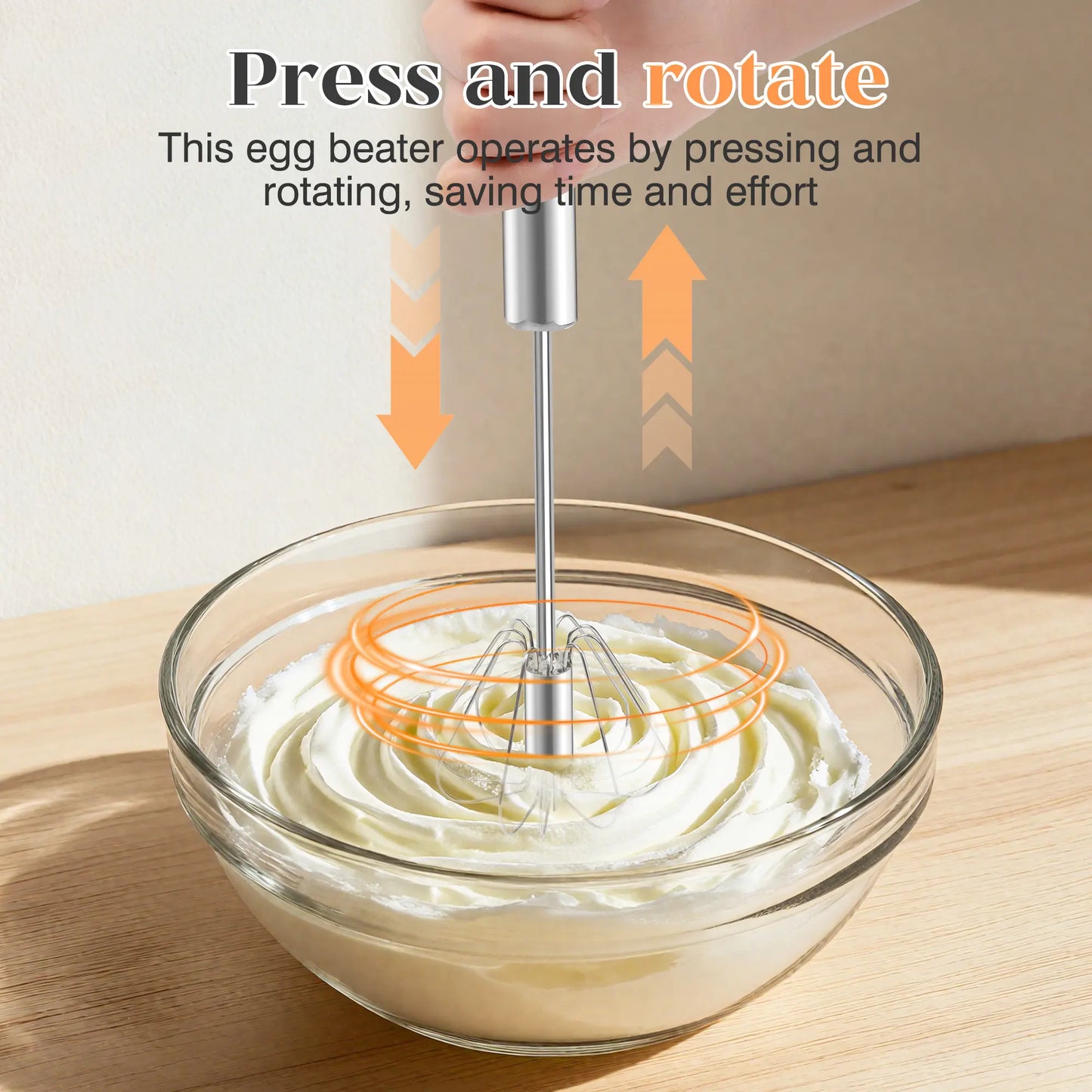 🔥  Stainless Steel Semi-Automatic Whisk